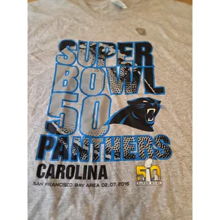Photo of NWOT) Carolina Panthers Super Bowl 50 Graphic T-Shirt - Size 2XL