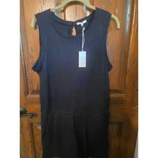 Photo of NWT Z Supply Kai Rib Tank Romper Black XL Lounge Casual Shorts