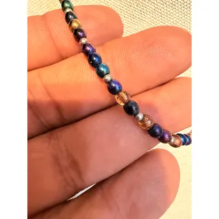 Photo of Vintage 17” Iridescent Bead Necklace 14K GF Clasp