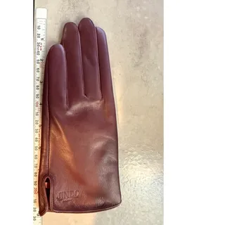 Photo of Jindo Fashion Burgundy Leather Gloves Size 44 Made in Korea 