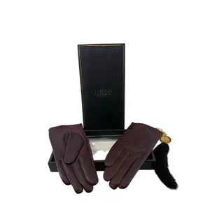 Photo of Jindo Fashion Burgundy Leather Gloves Size 44 Made in Korea 