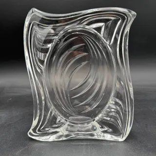 Photo of Vintage Mikasa Lead Crystal Emotion 4.5" x 6.5" Photo Swirl Oval Frame 9" x 7"