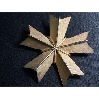 Photo of Trifari Vintage Maltese Cross Gold Tone Textured Brooch
