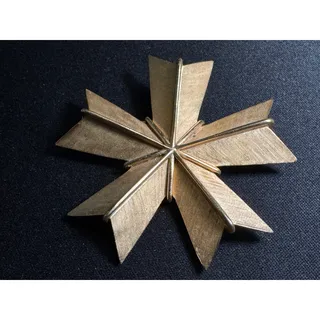 Photo of Trifari Vintage Maltese Cross Gold Tone Textured Brooch