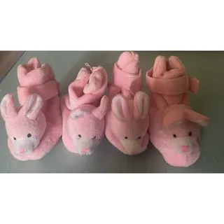 Photo of Pink Bunny Rabbit Dog Slipper Shoes, Booties Zipper Closure Used Sz S