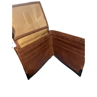 Photo of Columbia GenuineLeather Mens Two Tone Wallet Embossed Logo Used Excellent Shape