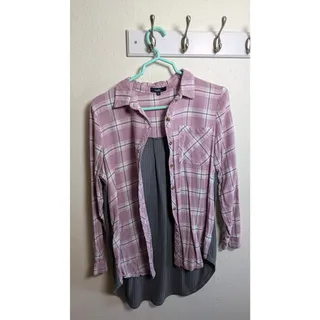 Photo of Angel's Forever Young Women's Long Sleeve button Plaid Shirt