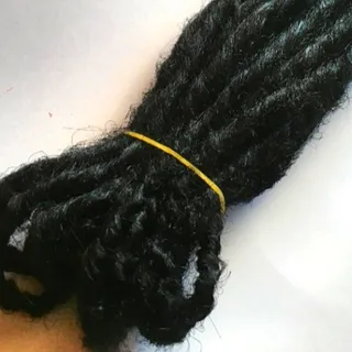 Photo of 10 Black DE Double Ended Dreads Dreadlock Hair Extensions