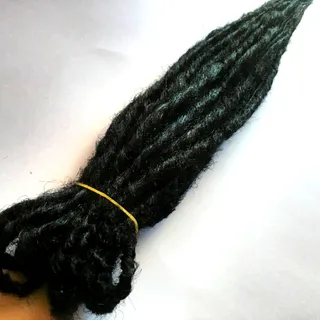 Photo of 10 Black DE Double Ended Dreads Dreadlock Hair Extensions