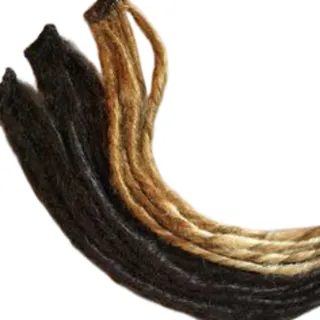 Photo of 15 Clip in Synth Dreads Dreadlocks Hair Extensions Brown Blonde