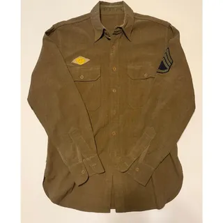 Photo of WWII US Army OD Service Shirt Ruptured Duck Vintage