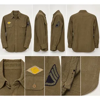 Photo of WWII US Army OD Service Shirt Ruptured Duck Vintage