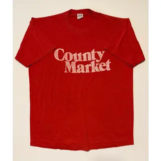 Photo of Vintage 80s Coca Cola County Market T-Shirt Red Single Stitch 50/50 USA XL