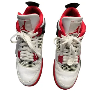Photo of Nike Air Jordan 4 Retro Sneakers Men Sz 10.5 High Top OG 'Fire Red'
