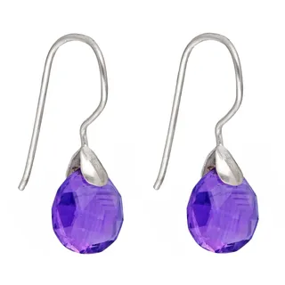 Photo of Purple Amethyst Teardrop Earrings | 925 Sterling Silver Natural Gemstone