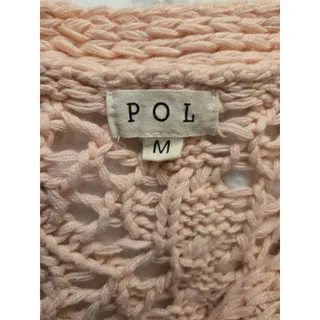 Photo of POL Open Knit Cardigan Sweater Size M Peach