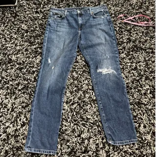 Photo of Joe's Dark Wash Distressed Boyfriend Slim Ankle Jeans - W32