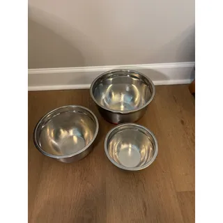 Photo of Stainless Steel Baking Mixing Bowls with Non-Skid Base, Set of 3