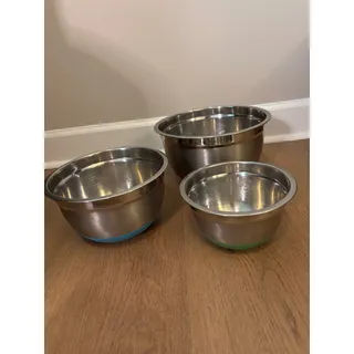 Photo of Stainless Steel Baking Mixing Bowls with Non-Skid Base, Set of 3