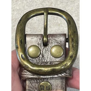 Photo of Bed Stu -Precious Silver Metallic Distressed Leather Belt Size 34