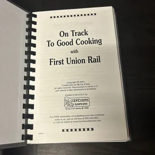 Photo of On Track To Good Cooking with First Union Rail 2001 Morris Press Cookbook