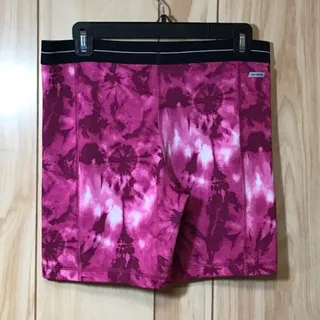 Photo of Danskin Now Womens Size L Pink Tie Dye Bike Shorts Activewear Dri More Workout