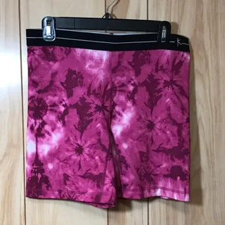Photo of Danskin Now Womens Size L Pink Tie Dye Bike Shorts Activewear Dri More Workout