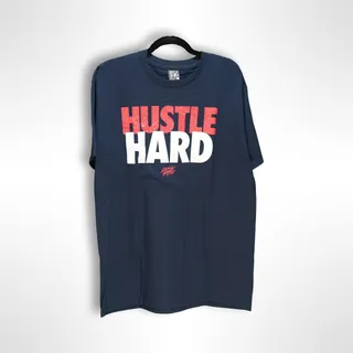 Photo of RockSmith Hustle Hard Tee Men's L Navy Blue Graphic Streetwear NWOT Hip Hop