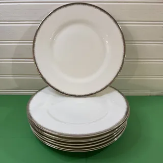 Photo of Vintage Wedgwood Silver Aster Salad Plates - Set of 6 - Fine Bone China 8 1/8”