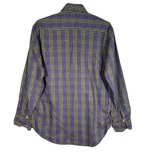 Photo of Robert Graham Mens L Flip Cuff Long Sleeve Shirt Purple Yellow Check Paisley
