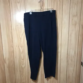 Photo of Bob Mackie Wearable Art Navy Blue Pants Stretch Cotton Twill Pull On L