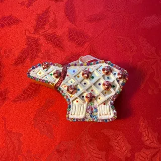 Photo of Gingerbread polar bear ornament, candy land Christmas décor, holiday bear