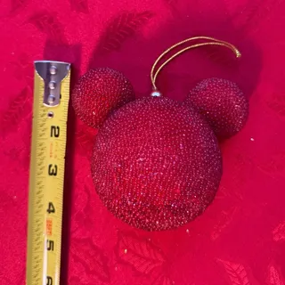 Photo of Disney Mickey Mouse beaded red Christmas ornament 4.5” holiday tree décor