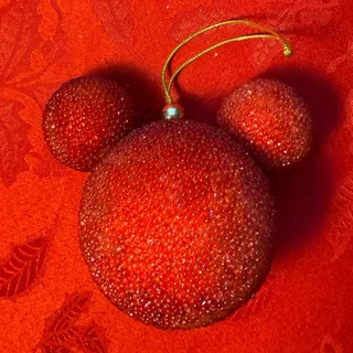 Photo of Disney Mickey Mouse beaded red Christmas ornament 4.5” holiday tree décor