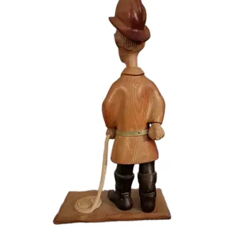 Photo of Vintage Romer Italian Hand-Carved Wooden Firefighter Figurine