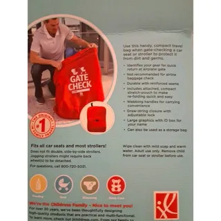 Photo of J.L. Childress Universal Gate Check Travel Bag for Car Seats & Strollers Red