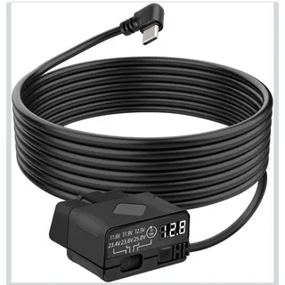 Photo of GELRHONR Right Angle OBD Power Cable Micro Black for Dash Camera