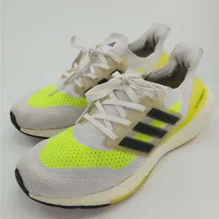 Photo of Adidas Ultraboost 21 women's Size 7.5 White Solar Yellow Running Shoes