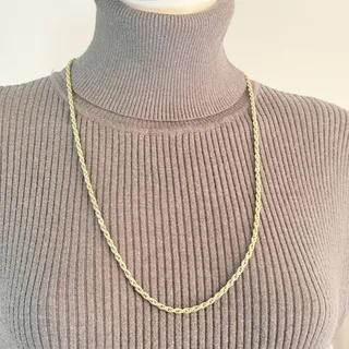 Photo of Beautiful Classic Vintage 1980s Gold-Tone Twisted Opera Length Rope Chain 29"