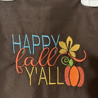 Photo of Custom Made Kitchen Apron With Embroidery & Removable Towel Washable Happy Fall