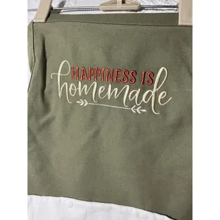 Photo of Custom Made Kitchen Apron With Embroidery Removable Towel Washable Boho Mushroom