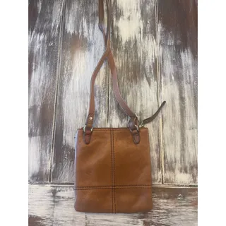 Photo of Fossil Brown Leather Crossbody Purse with Adjustable Strap