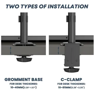 Photo of Dual Monitor Stand Laptop Mount 32" Screens Adjustable Desk Arm