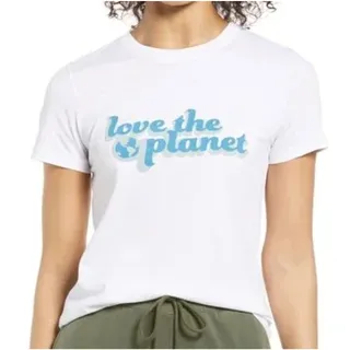 Photo of Halogen Love The Planet Graphic Tee in White, Size M