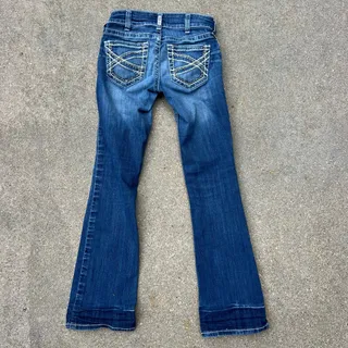 Photo of Ariat 27R REAL Mid Rise Stretch Entwined Boot Cut Blue Jeans in Marine 10017510
