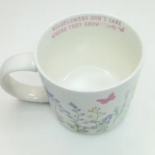 Photo of Dolly Parton Wildflowers Don't Care Mug - White Ceramic, Floral Butterflies
