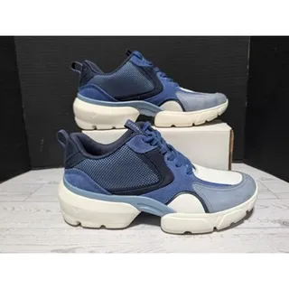 Photo of Vionic Aris Women's Size 7.5 Blue Suede Leather Orthotic Walking Shoes Sneakers