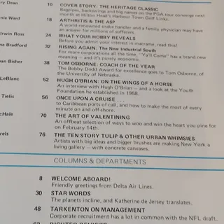 Photo of Delta SKY In-Flight Magazine Feb 1979 - Heritage Golf, Tom Osborne, O.J. Simpson