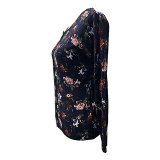 Photo of NWT Philosophy Navy Floral Long Sleeve Lightweight Soft Button Sweater Small