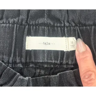 Photo of Tgla Black Denim Acid Wash Shorts Womens Size M